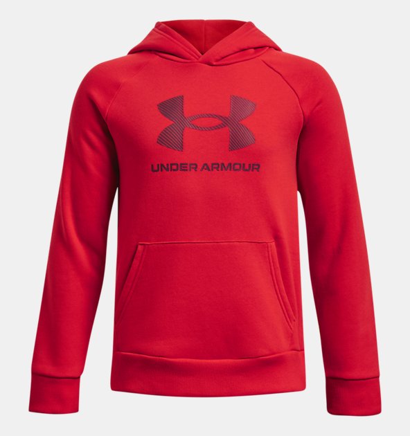 Under Armour Boys' UA Rival Fleece Big Logo Print Fill Hoodie